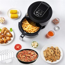 Lyle 5 Parça 7 Inç (18cm) Yui / Xiaomi / Philips / Kumtel Uyumlu Air Fryer Aksesuarları Set - Siyah (Yurt Dışından)