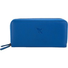 Karalı Deri Deri Unisex Portföy Cüzdanı  Saks BC401-10