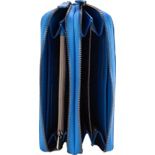 Karalı Deri Deri Unisex Portföy Cüzdanı  Saks BC401-10