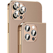 ZORE Apple iPhone 12 Pro Cl-06 Renkli Taşlı Kamera Lens Koruyucu