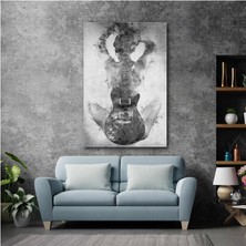 SML Tablo Kadın Ve Gitar Woman Müzik Sanat Art Sırtı Dönük Kadın Nü Kanvas Tablo