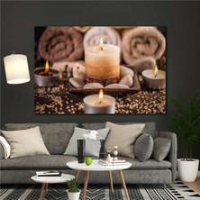 SML Tablo Makro Çekim Yanan Mumlar Dekorasyon Modern Kanvas Tablo