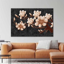 SML Tablo Yağlı Boya Efektli Meyve Çiçeği Açmış Ağaç Modern Dekorasyon Kanvas Tablo