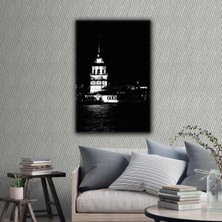 SML Tablo Kız Kulesi İstanbul Gece Manzara Kanvas Tablo