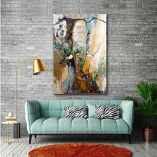 SML Tablo Yağlı Boya Efektli Fil Modern Dekoratif Abstract Kanvas Tablo