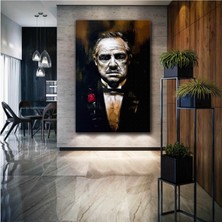 SML Tablo The Godfather Soyut Yağlı Boya Efektli Baba Filmi Mafya Kanvas Tablo