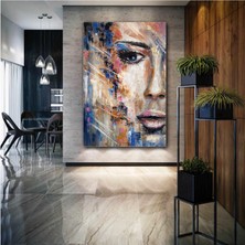 SML Tablo Soyut Kadın Yüzü Modern Sanat Sokak Sanantı Şehir City Woman Kanvas Tablo
