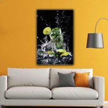 SML Tablo Limon Kokteyl Makro Çekim Tatil Kanvas Tablo