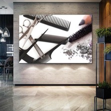 SML Tablo Makyaj Kuaför Tarak Makas Göz Kalemi Dekor Kanvas Tablo