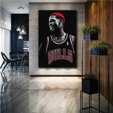 SML Tablo Dennis Rodman Basketbol Chicago Bulls Asi Kırmızı Saçlı Kanvas Tablo
