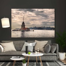 SML Tablo Kız Kulesi İstanbul Türkiye Bulut Doğa Manzara Kanvas Tablo