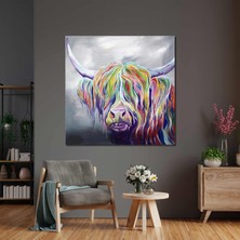 SML Tablo Soyut Gözleri Kapalı Boğa Hayvan Art Dekoratif Kanvas Tablo