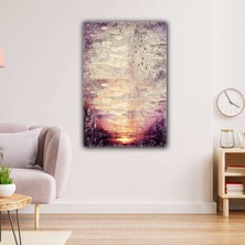 SML Tablo Gün Batımı Kuşlar Güneş Yağlı Boya Efektli Modern Kanvas Tablo