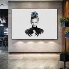 SML Tablo Kuş Saçlı Kadın Model Woman Kanvas Tablo