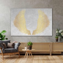 SML Tablo Altın Melek Kanatları Dekorasyon Gold Moder Sanat Kanvas Tablo