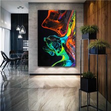 SML Tablo Renkli Dalgalar Abstract Floral Modern Dekoratif Kanvas Tablo