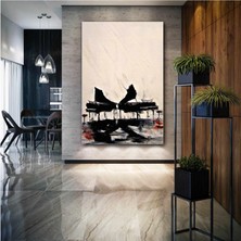 SML Tablo Soyut Piyano Müzik Yağlı Boya Efektli Sanat Art Kanvas Tablo