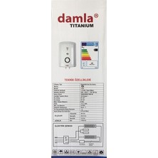 Damla Titanium Elektrikli Şofben - Ani Su Isıtıcı Şohben - Banyo Şofbeni 7500W