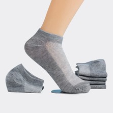 Worthy Socks 12'li Erkek Pamuklu Yıkamalı Gri Sneakers Görünmez Çorap