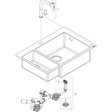 Hansgrohe 43220000 C51-F635-09 Granit Eviye Kombi. 180/450