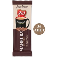 Mahbuba Coffee 2si1 Arada Şekersiz 36x4,5gr Mini Küçük Boy İkramlık Otobüs Hazır Kahve Poşet