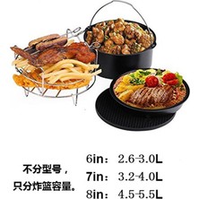 Yuandong 5 Parça 6 Inç (16cm) Yui / Xiaomi / Philips / Kumtel Uyumlu Air Fryer Aksesuarları Set - Siyah (Yurt Dışından)