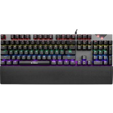 Everest Kb-Mk7 Gri USB Bilek Destekli Mekanik Klavye Q Blue Switch Gaming Oyuncu Klavyesi