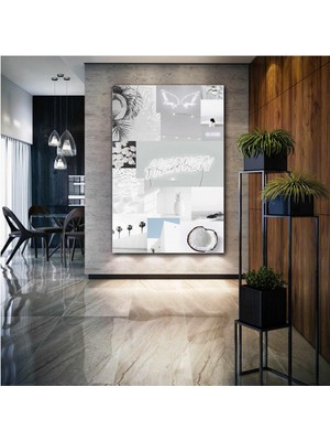 SML Tablo Heaven Tatil Melek Neon Art Hindistan Cevizi Ananas Dekoratif Kanvas Tablo