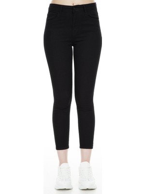 Livik Solmayan Siyah Extra Skinny  Jeans Kot Pantolon (Kapkara)