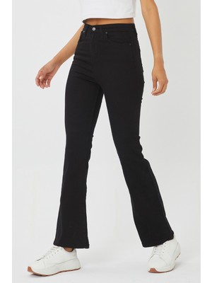 Livik  Lisette Ispanyol Paça Solmaz Siyah S.i.m.s.i.y.a.h Jeans Kot Pantolon