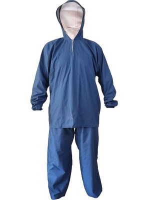 Harman Sera Plastik Yağmurluk Takım Alt Üst Su Geçirmez Yağmurluk Balıkçı Yağmurluğu Mavi Renk