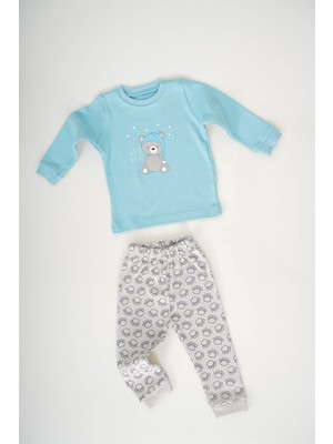 Miniko Kids Erkek Bebek Desenli Pamuk Pijama Takımı