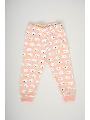 Miniko Kids Kız Bebek Pamuk Desenli Pijama Takımı