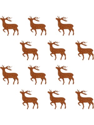 Roco Paper Co. Simli Eva Sticker Bakır Geyik Desenli 4cm 12’li Paket