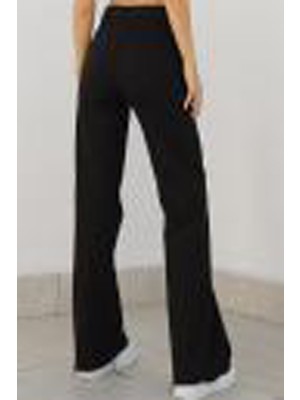 Livik Kadın Elsa 90's Wide Leg Siyah Extra Yüksek Bel Jeans Likralı Bol Paça Kot Pantolon