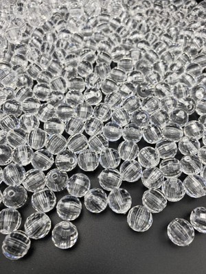 Hedef Bijuteri 12MM Şeffaf Renk Dünya Model Akrilik Boncuk,takı , Çanta Yapım Boncuğu ( 100GR,~120 Adet)
