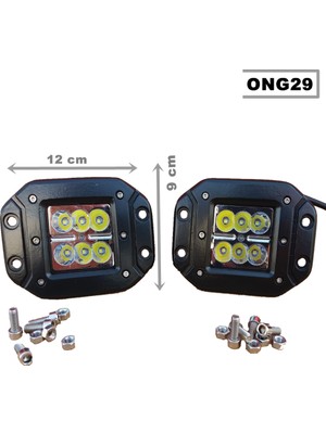 Friemats LED Bar Off Road Delici 6 LED Gömmeli Model Beyaz Işık - Siyah Çerçeve 2 Adet - Dönmezotoaksesuar