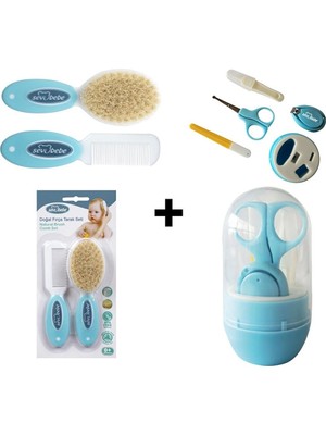 Sevi Bebe Naturel Fırça Tarak Seti ve Bebek Tırnak Bakım Seti 0+ Yaş İçin Güvenli Kullanım
