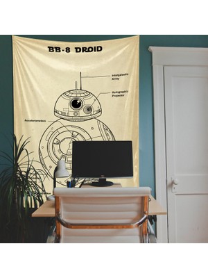 The Lucid Lab Bb8 Droid Star Wars Duvar Örtüsü Vintage Eskitme Efektli