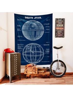 The Lucid Lab Death Star  Navyblue Star Wars Duvar Örtüsü