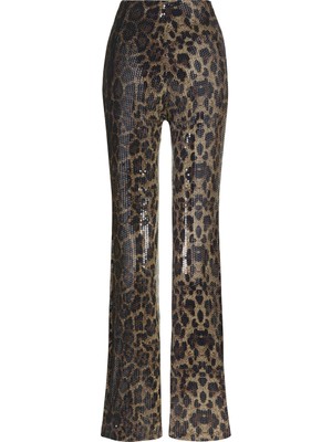 Nocturne Leopar Desenli Ispanyol Paça Pantolon
