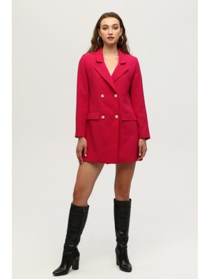 Feminist Fuşya Astarlı Düğme Kapamalı Blazer Ceket 0105123.12