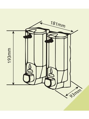 Omnipazar Xinda ZYQ138SK Sıvı Sabun ve Şampuan Dispenseri 2' Li Krom 2X380 ml