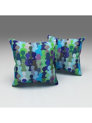 Tedz Collection Paredora Insan Silüetleri Kırlent Kılıfı