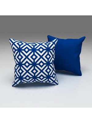 Tedz Collection Paredora Mavi Kareler Kırlent Kılıfı