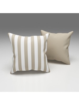 Tedz Collection Paredora Bej Çizgili Kırlent Kılıfı