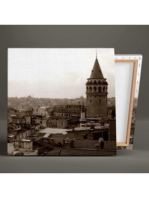 SML Tablo İstanbul Galata Kulesi Nostalji Manzara Kanvas Tablo