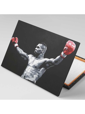 SML Tablo Mike Tyson Boks Kırmızı Eldiven Güç Box Kanvas Tablo