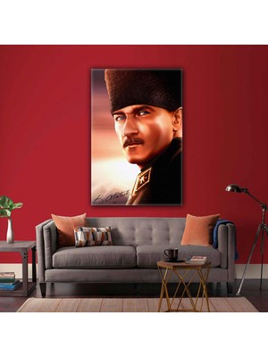SML Tablo Mustafa Kemal Atatürk Portre İmza Kanvas Tablo