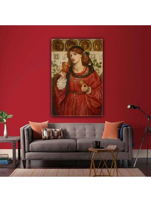 SML Tablo Dante Gabriel Rossetti The Loving Cup Sevgi Dolu Kupa Aşk Kadın Kanvas Tablo